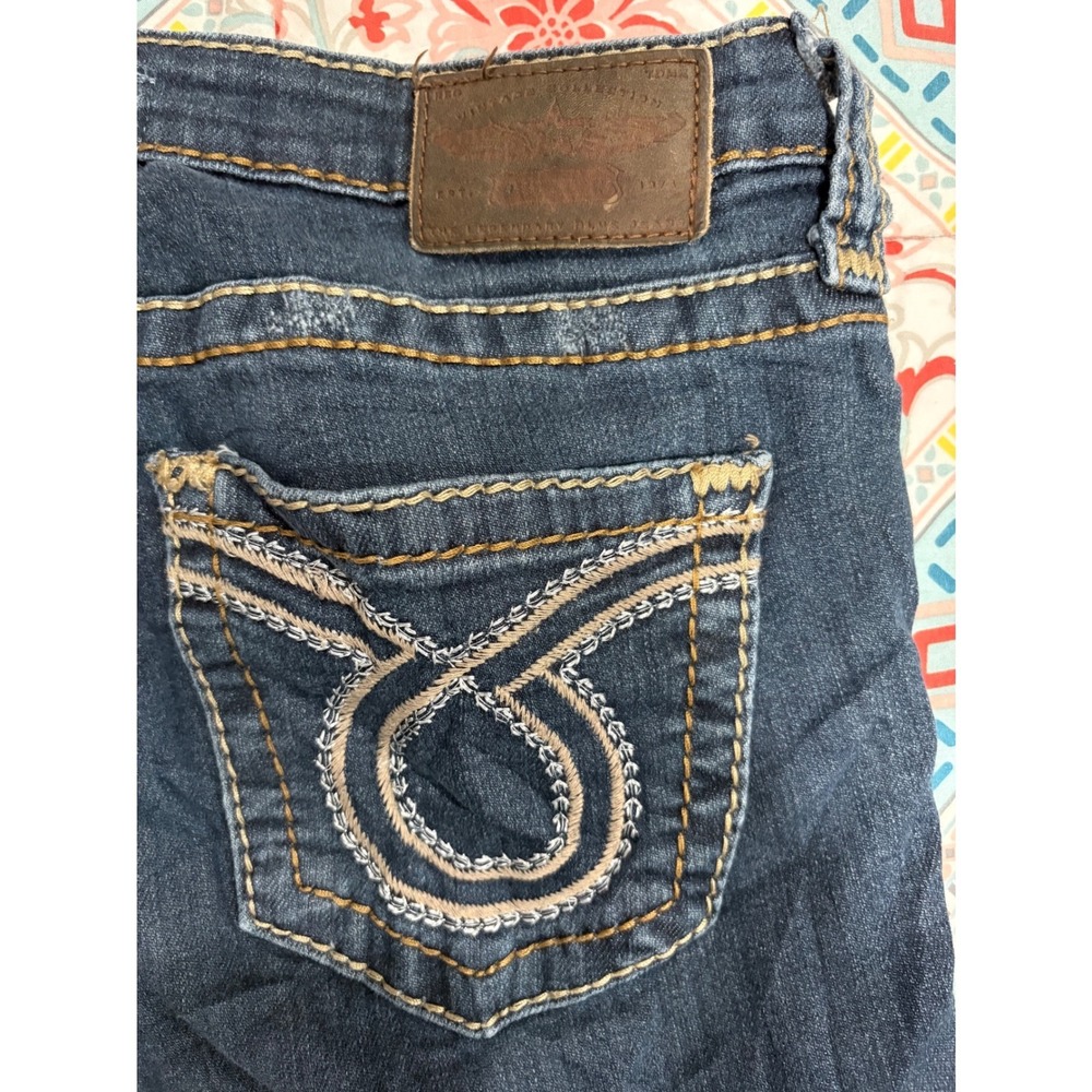 Big Star Maddie Low Rise Bootcut Jeans Dark Wash Contrast Stitch Size 29 - Picture 6 of 14